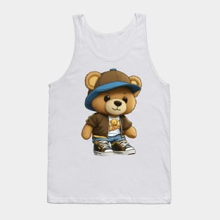 Brown Hip Hop Teddy Bear Tank Top